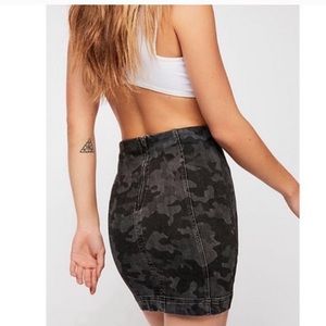 FREE PEOPLE camo mini skirt
